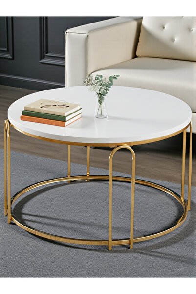 SEDAŞ LIVING UNITS Lenka Orta Sehpa Yuvarlak Gold Metal - Sedaş-lenka-orta-gold