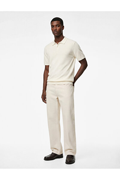 Koton Πλεκτό μπλουζάκι με κοντό μανίκι με λεπτομέρεια στο μανίκι και κουμπιά ...