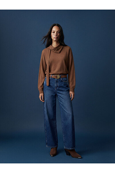 LC Waikiki Γυναικείο τζιν παντελόνι Indigo Baggy Fit από το plus-store