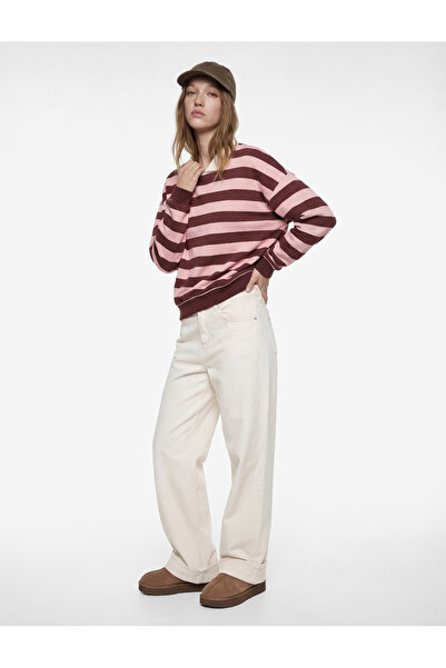 Koton Swea cu mânecă lungă, cu guler polo, cu dungi tricou