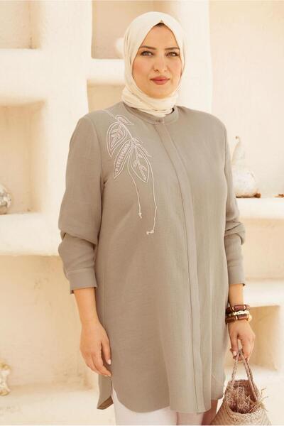 Alvina Cotton Large Size Muslin Tunic 20741