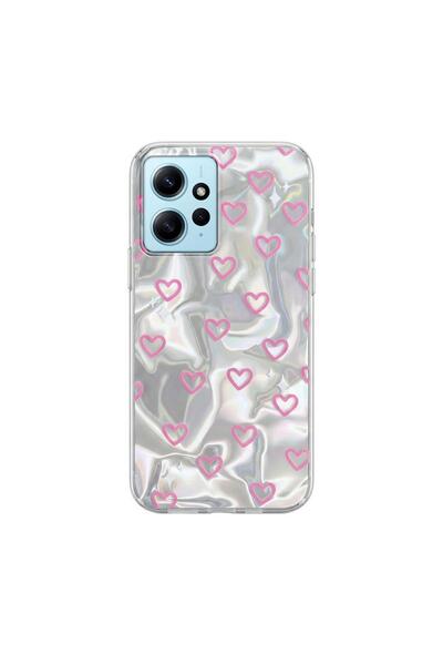 Pro Aksesuar Xiaomi Redmi Note 12 4G Uyumlu Kılıf Kalp Desenli Silikon Kılıf ...