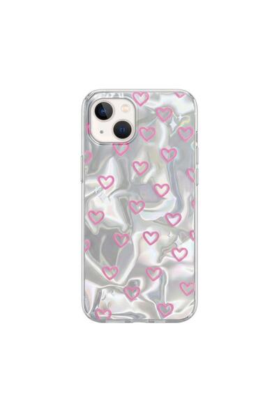 Zebana حافظة متوافقة مع هاتف ابل ايفون 15، حافظة سيليكون على شكل قلب وردي من ...