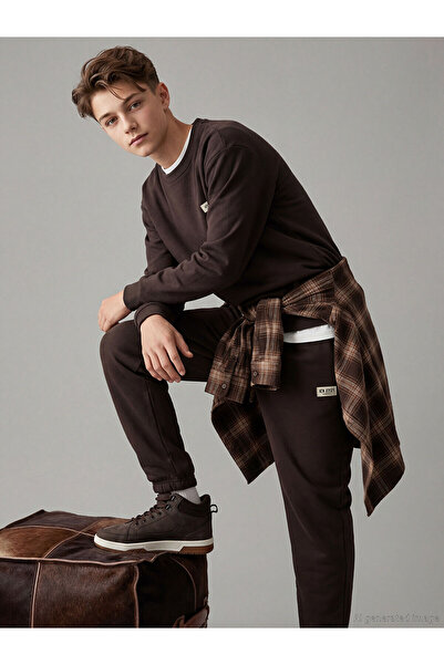 LC Waikiki Καφέ ελαστική μέση αγόρι Jogger Sweatpants