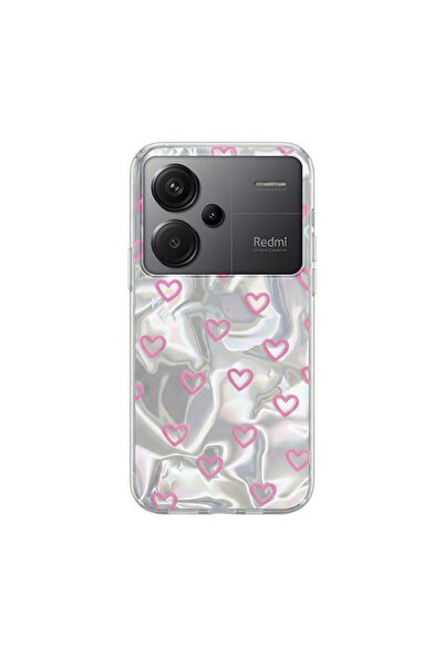 Pro Aksesuar Xiaomi Redmi Note 13 Pro Plus 5G Uyumlu Kılıf Kalp Desenli Silik...