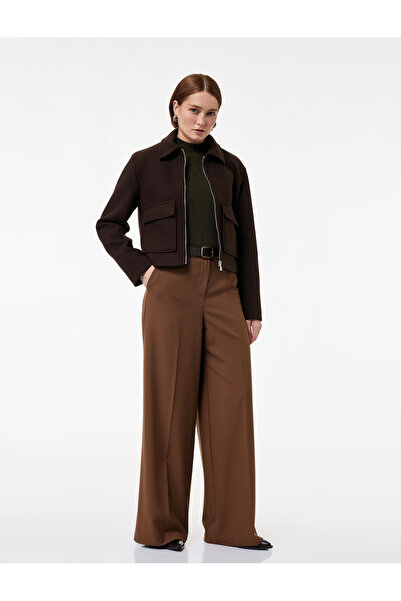 Koton X Melis Ağazat - Παντελόνι με φαρδύ πόδι και ζώνη με τσέπες