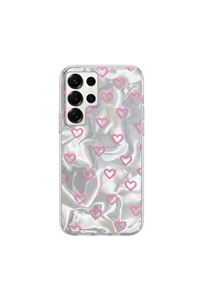 Zebana Samsung Galaxy S25 Ultra Uyumlu Kılıf Zebana Pink Heart Silikon Kılıf ...