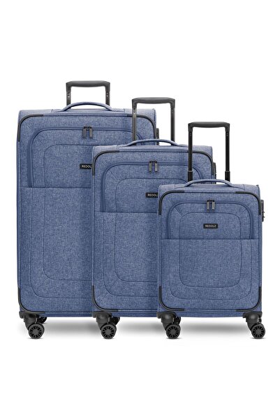 REDOLZ Essentials 12 THREE SET 4 Rollen Kofferset 3-teilig mit Dehnfalte