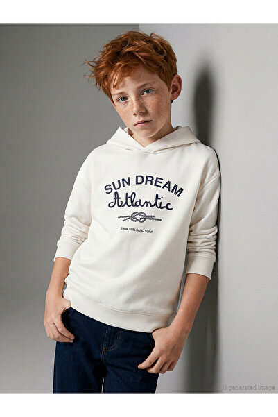 LC Waikiki LCV Dečija dukserica sa kapuljačom Štampana dečaka