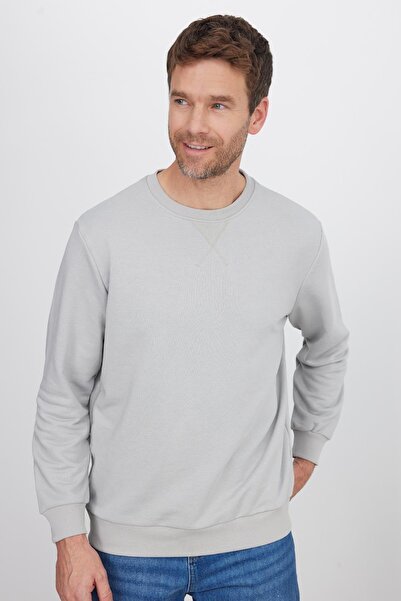 Tudors Unisex Relax Fit Rahat Kesim %100 Pamuk 3 İplik Basic Taş Renk Bisikle...