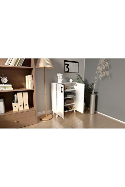 Mirobi 2 Kapılı 4 Raflı Ayakkabılık Çok Amaçlı Dolap Mutfak Dolabı Banyo Dola...