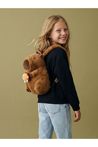 LC Waikiki حقيبة ظهر للفتيات من القطيفة على شكل حيوانات