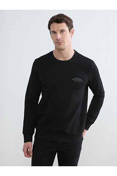 LC Waikiki RMZ GİYİM ΠΡΟΣΦΟΡΕΣ ΤΗΣ ΣΕΖΟΝΗΣ Μαύρο ανδρικό χοντρό φούτερ με στά...