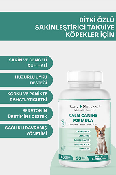 Kahu Naturals Spiritually Connected Calm Canine, Köpekler Için Bitki Özlü Sak...