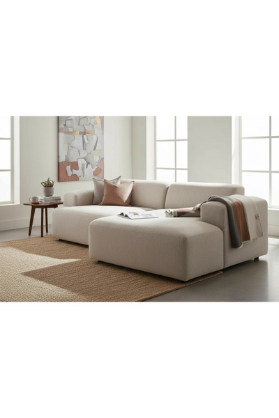 Vivense ELSA KETEN MİNİ KÖŞE KOLTUK, SAĞ KÖŞE, BEJ