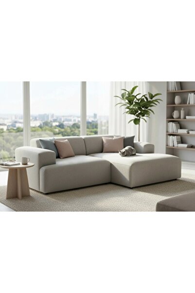 Vivense ELSA KETEN MİNİ KÖŞE KOLTUK, SAĞ KÖŞE, GRİ