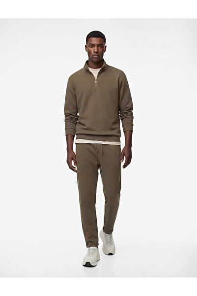 Koton Cotton Pocketed Double-Legged Tapered Sports Sweatpants with Lace-Up Waist