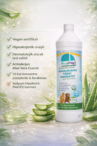 PİSY & PİSY ANTİALERJEN ALOE VERA ESANSLI KONSANTRE HİPOALERJENİK YÜZEY TEMİZ...