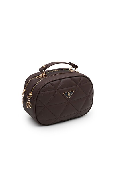 Cochines Women's Brown 2-Compartment Handheld Adjustable Long Strap Hand, Cro...