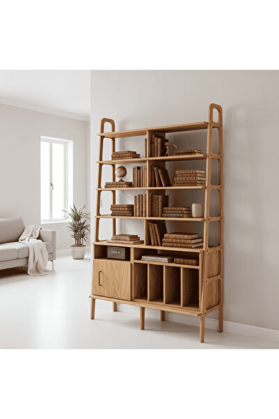 Woodesk Pietra, Ahşap, Kitaplık Ve Raf Ünitesi, Tik Renk