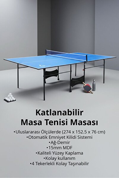 Triathlon T‑215 Katlanabilir Masa Tenisi Masası | 274 × 152,5 × 76 cm | 15mm ...