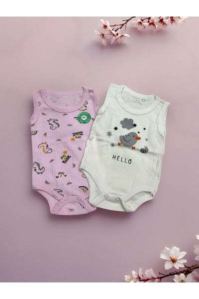 RYZE ÇOCUK Sleeveless Double Baby Clothes Open Pink