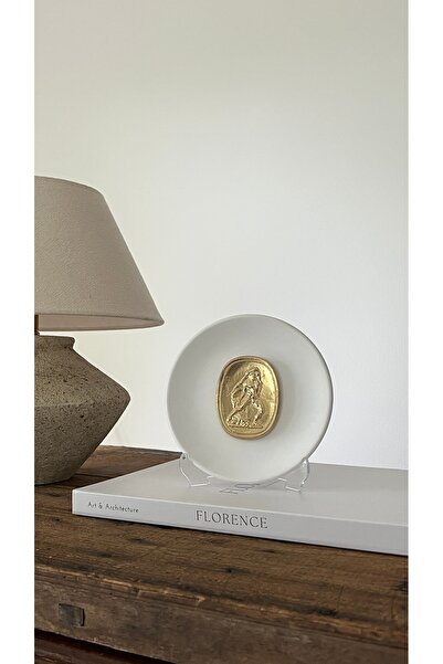 HOME DEKORİSTA Dekoratif Tabak, Dekoratif Obje, Beyaz Renk Tabak, Beyaz Dekor...