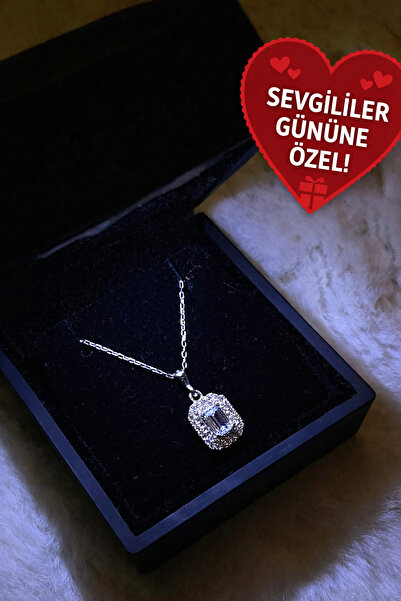 Siminkari Işıklı Hediye Kutulu 925 Ayar Gümüş Üzerine Rodyum Kaplama Tek Taş ...