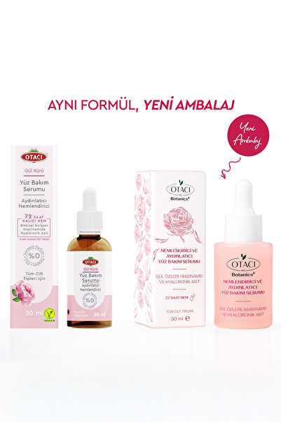Otacı Nemlendirici ve Aydınlatıcı Yüz Bakım Serumu- Gül Özleri ve Hyalüronik Asit