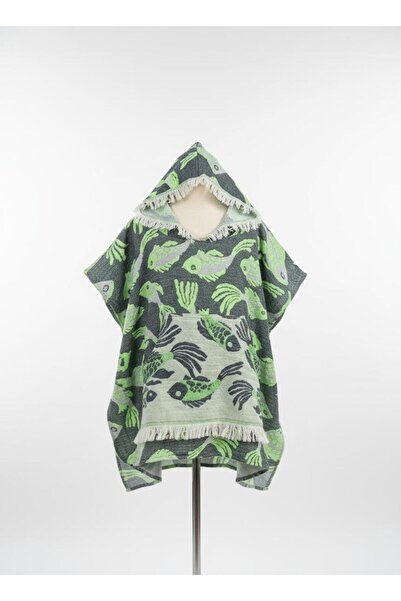 Su Koleksiyon Mori̇na Cotton Woven Hooded Children's Sea Poncho