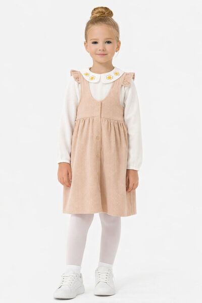 RAPAPA Set de rochii pentru fetiță, cu bretele din nurcă, cu dungi – Bluză cu...