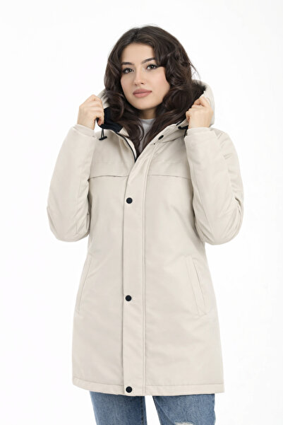 Montland معطف شتوي وغطاء للرأس وغطاء للرأس مقاوم للماء والرياح من الصوف الحجر...