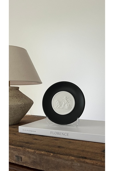 HOME DEKORİSTA Decorative Plate, Decorative Object, Gold Color Plate, White D...