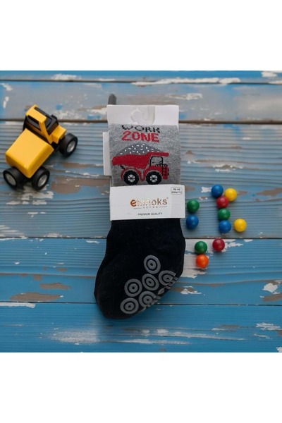 Ekinoks İŞ MAKİNESİ DESENLİ DİKİŞSİZ KAYMAZ TABAN KOTON ERKEK ÇOCUK KÜLOTLU Ç...