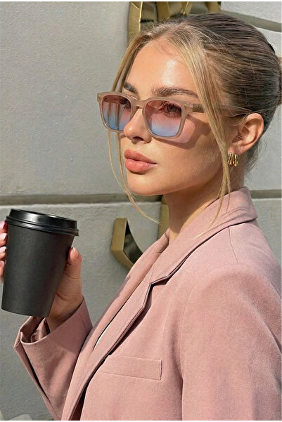 Eyesofia Swan Unisex Luxury Blue Pink Glass Nude Sunglasses