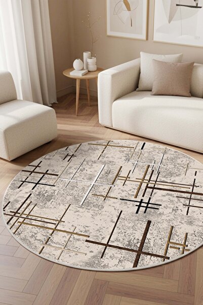 West Home Ψηφιακή εκτύπωση Αντιολισθητική βάση που πλένεται Στρογγυλό χαλί κο...