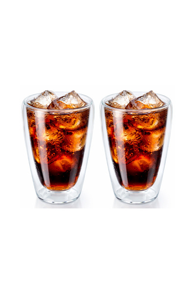 Kitchen Design Lab Yeni Stil Çift Cidarlı Uzun Bardak 400 ml Su, Meşrubat, Ne...