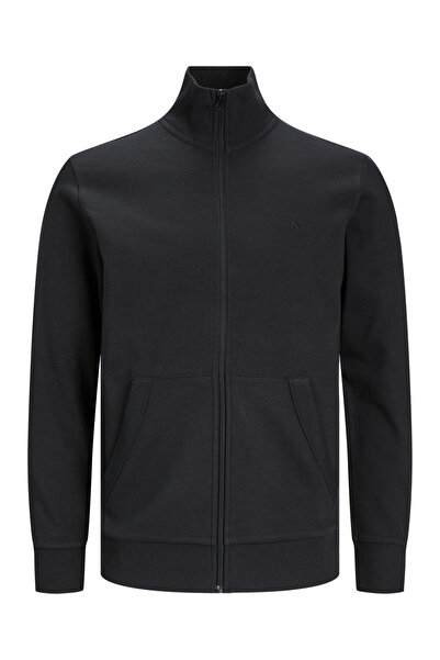 Jack & Jones Jack&Jones Dik Yaka Standart Kalıp Fermuarlı Siyah Erkek Hırka 1...
