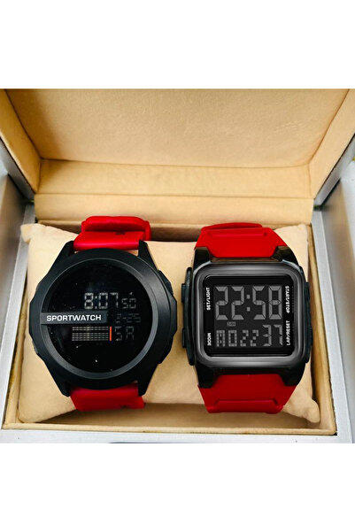 Choice ساعة إلكترونية حمراء للرجال مقاومة للماء مزودة بإضاءة ليد، اشتري واحدة...