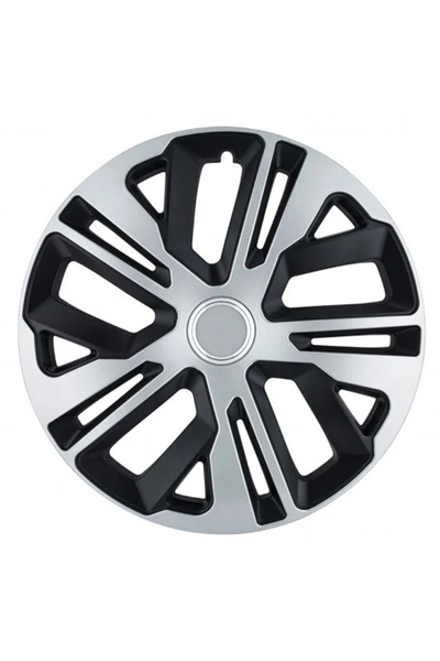 Autohelix MSA Set de 4 capace pentru roți, culoare argintiu/negru, 16 inch, m...