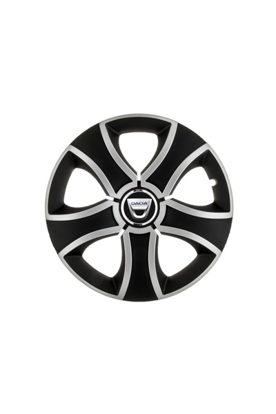 Autohelix MSA Set de 4 capace de jantă Bis Gri-Negru R14 pentru gama Dacia