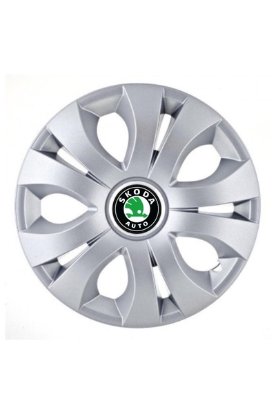 Autohelix MSA Set de 4 capace roți compatibile cu Skoda, model TOP CHROME R16