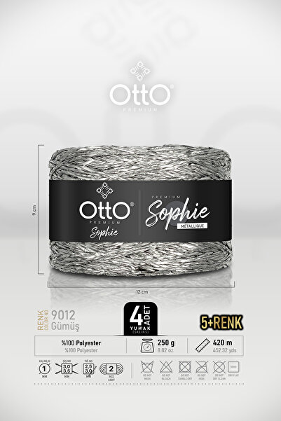 Otto Premium Sophie Metallic - Silver - 4 Pack - 1Mm/250Gr/420M - Shiny Twist...