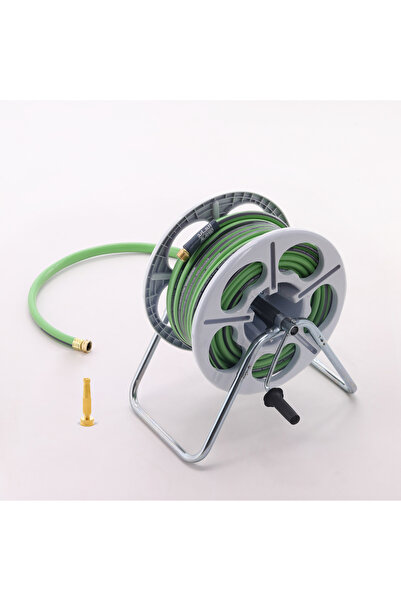 ALAYED بكرة مياه للحديقه والري بلاستيكية قوية للحديقة 3/4 بوصة وخرطوم 15 مترً...