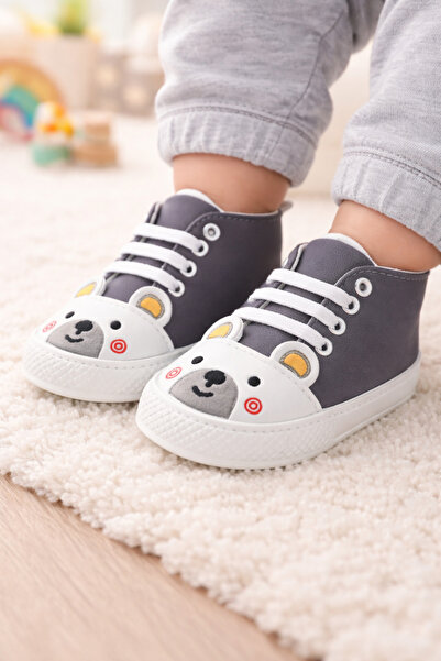 Kiçi حذاء طويل مريح من إيرست ستيب بتصميم دمية دب