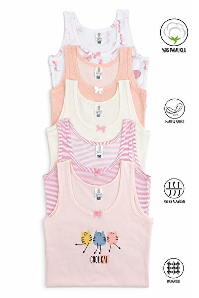 ÖZKAN underwear Özkan 41600 5 قطع من القطن المنقوش بألوان مختلطة للفتيات، قمي...