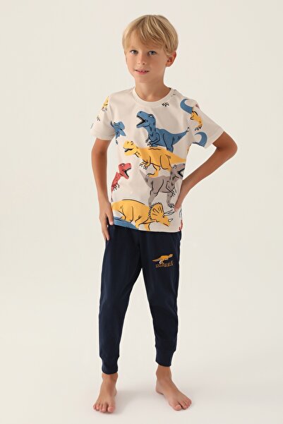 ROLY POLY 3360 Cotton Short Sleeve Boy's Pajama Set-Navy Blue