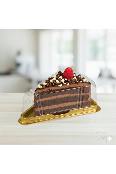 Ta-Fu Global Triangle Slice Cake Box 10 Pieces Gold