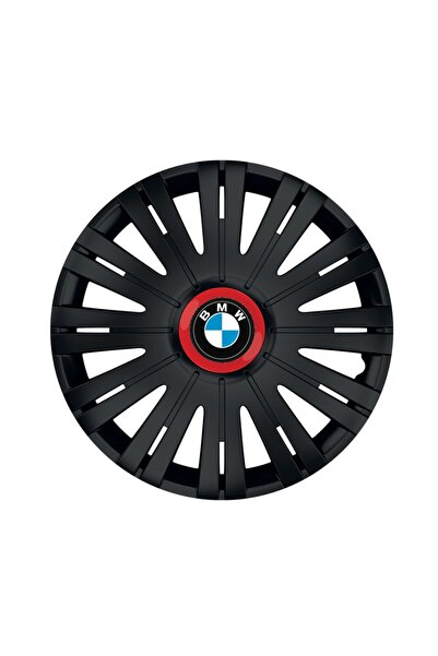 Autohelix MSA Set de 4 capace de roți negre cu inel roșu Active R16 pentru ga...