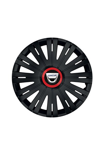 Autohelix MSA Set de 4 capace de roți negre cu inel roșu Active R16 pentru ga...